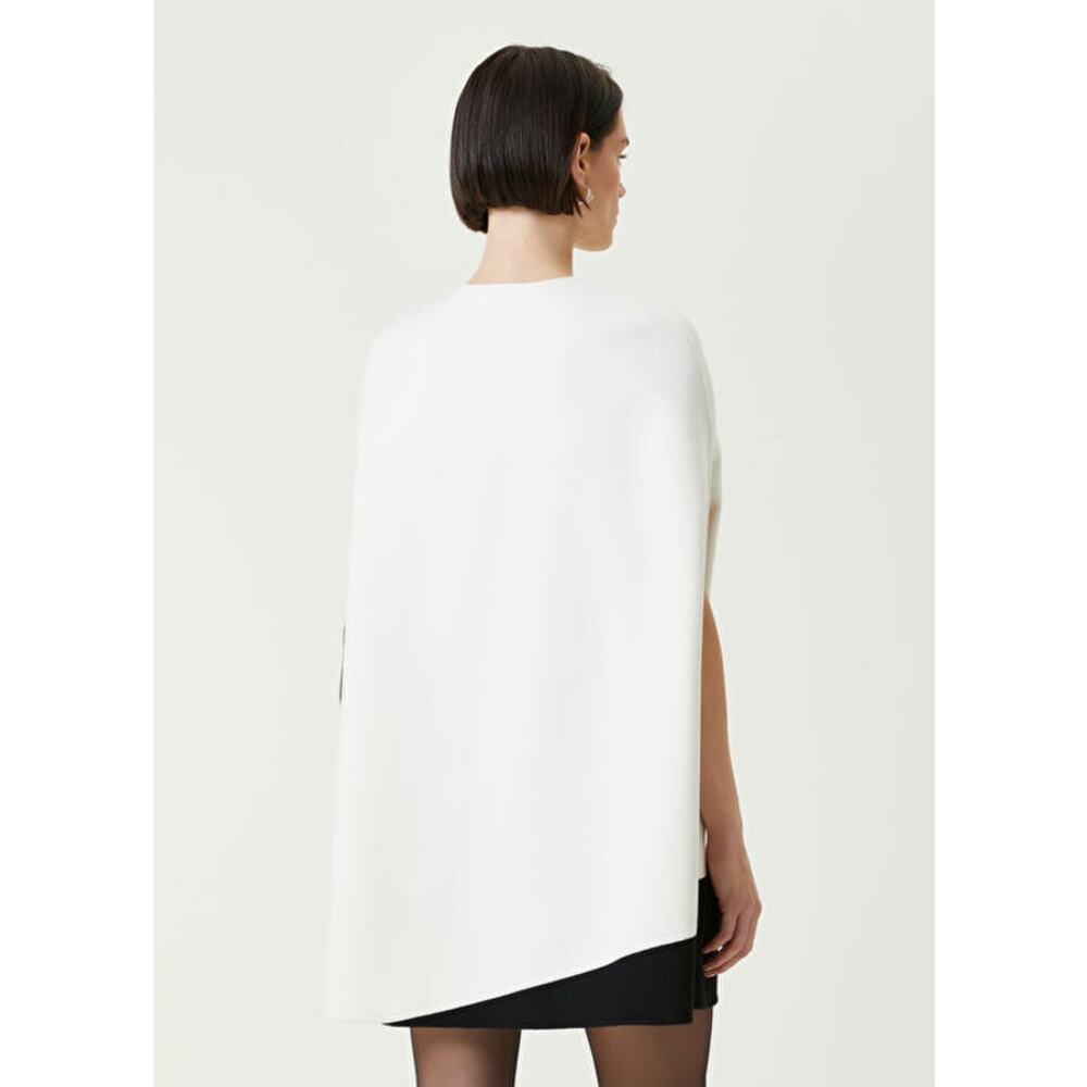 NWT Valentino Cream & Black Wool Cashmere Blend Cape 44 / 8 - Picture 2 of 16